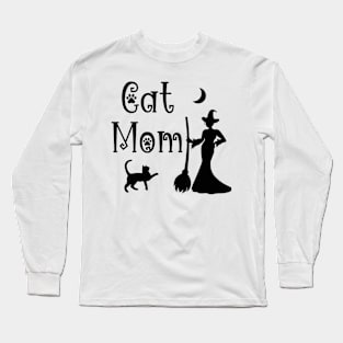 Cat Mom Witch Long Sleeve T-Shirt